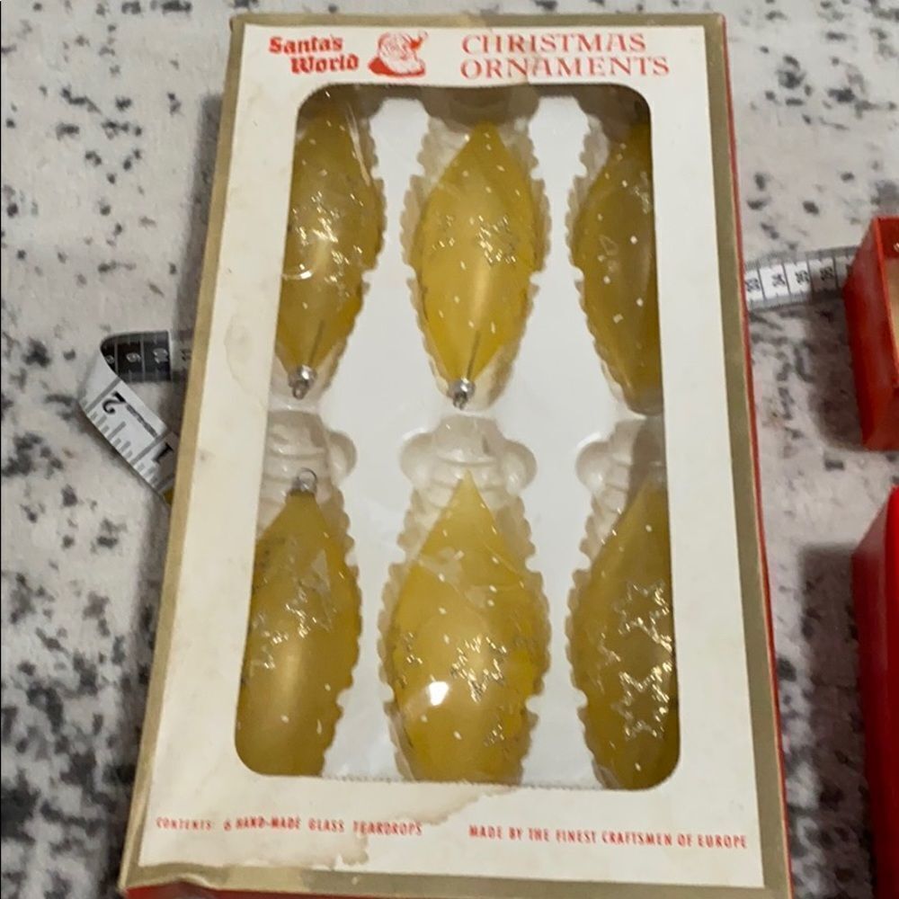 Set of vintage glass ornaments set of 6 and 3
